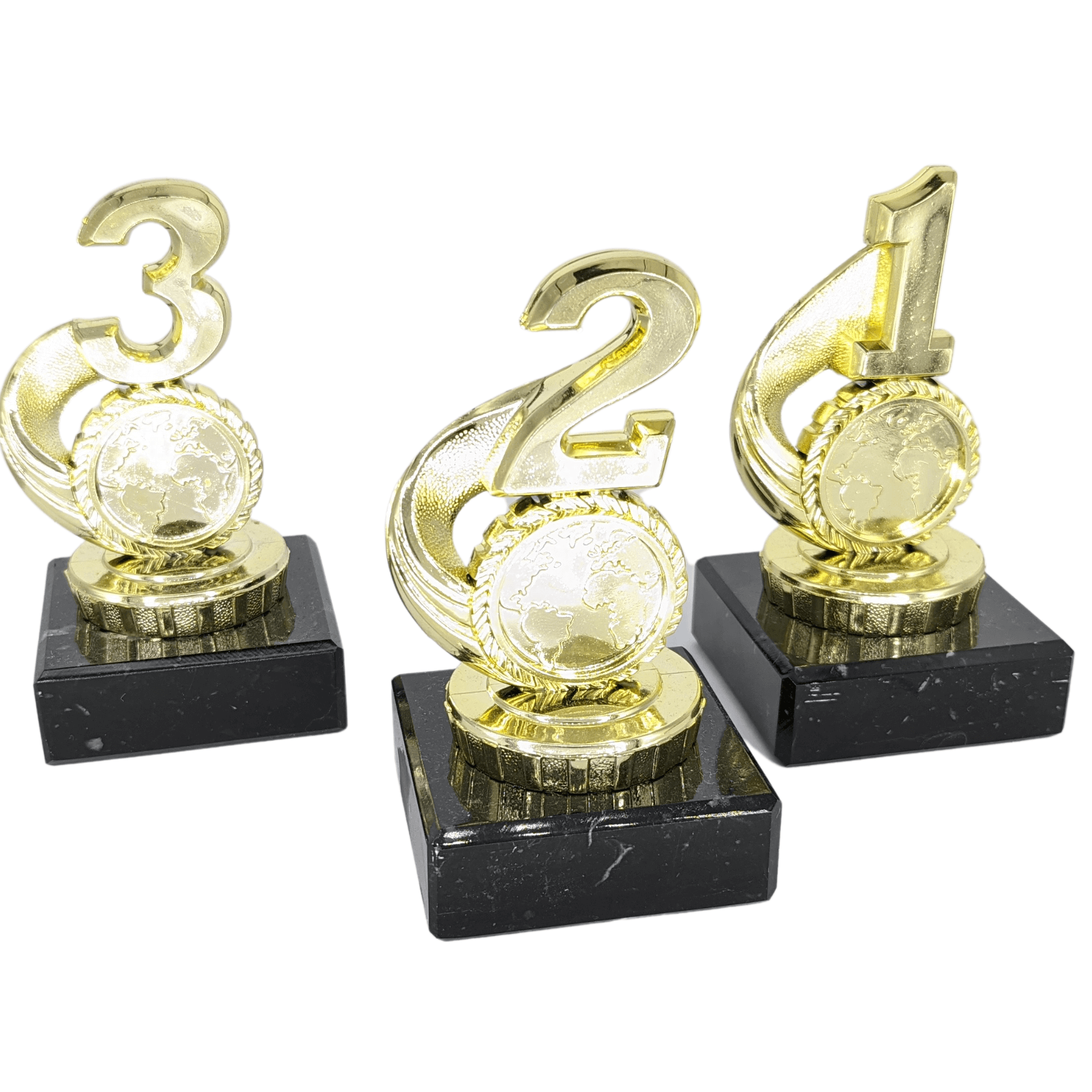 Minipokal Gold | Platz 1 bis 3 | Einzeln oder als 3er Serie | Personalisiert mit Wunschtext