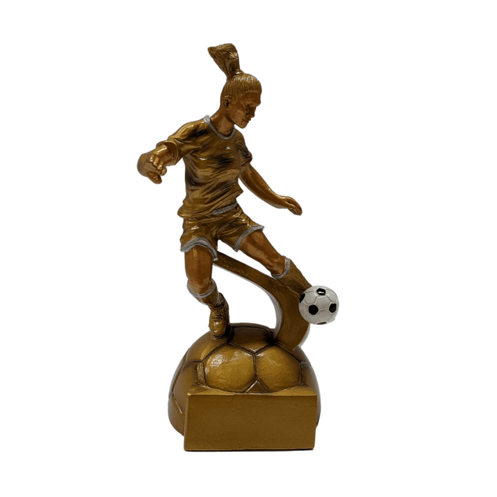 Pokal Frauenfußball in der Farbe gold