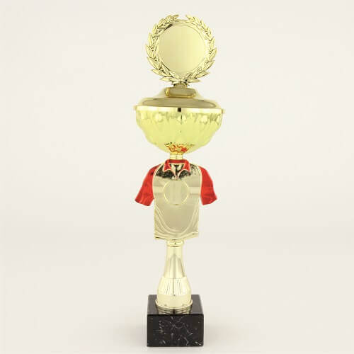 3er Pokalserie | Gold & Rot | Personalisiert mit Wunschtext