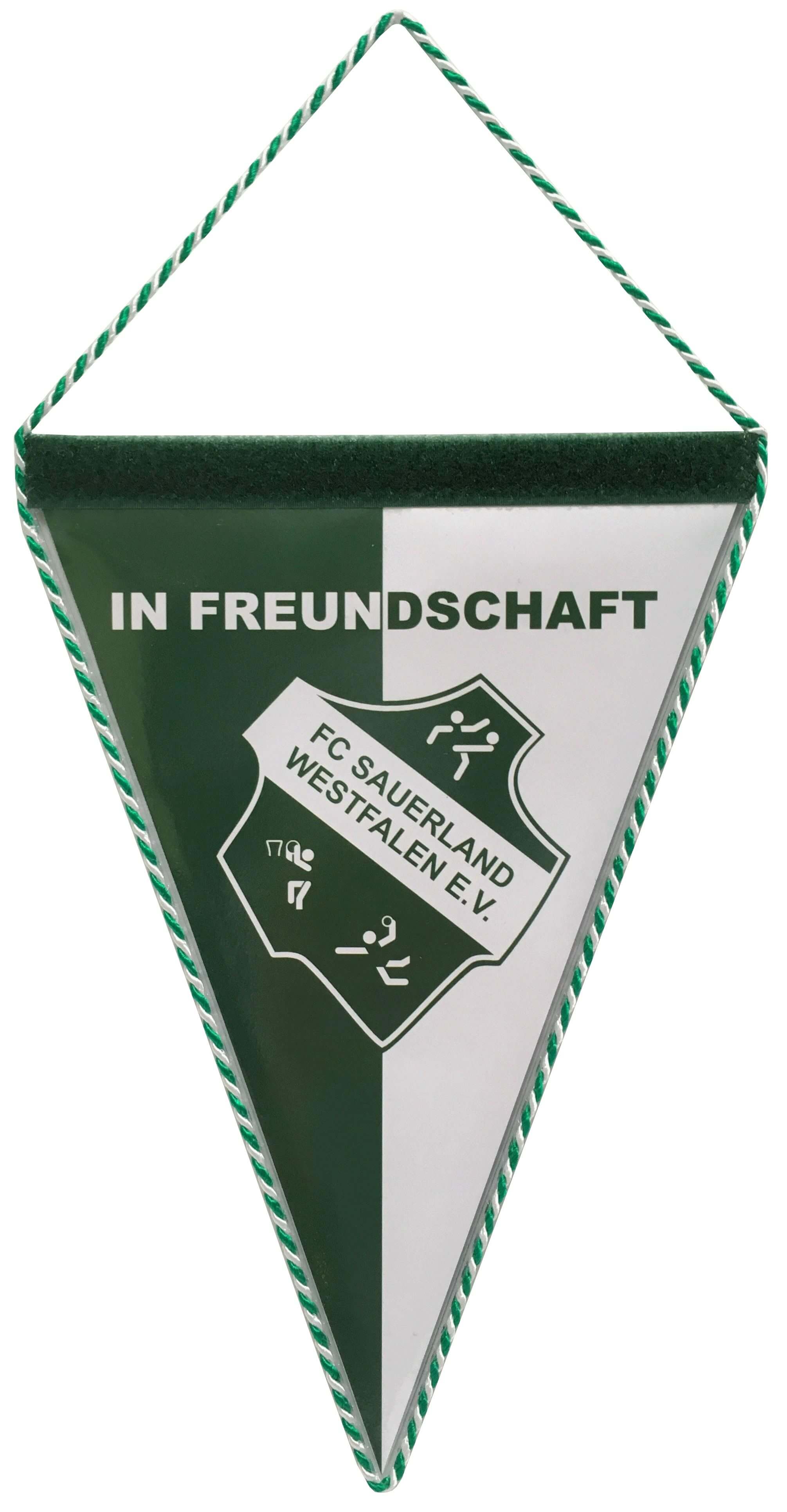 Dreieckwimpel in den Farben grün & weiß - Ohne Fransen